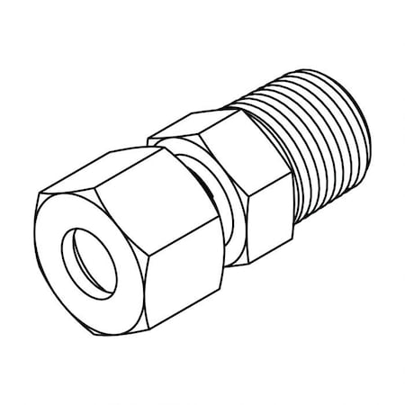 Hydraulic Fitting-Metric CompressionL15(22X1.5)-08NPT MALE STUD CPLG